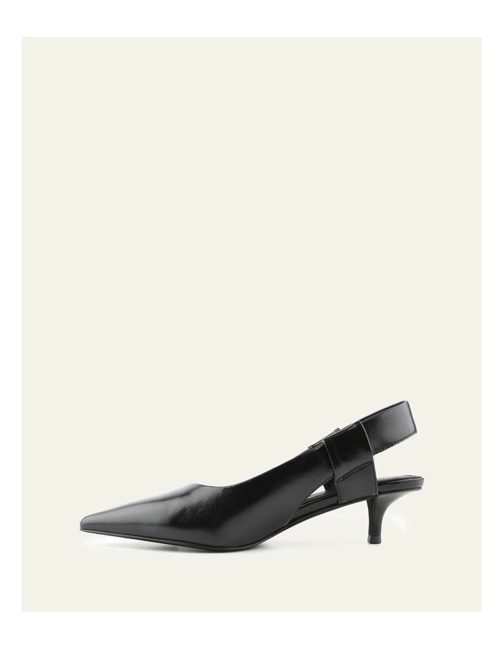 Leather Rosa Low Heels in Black image 6