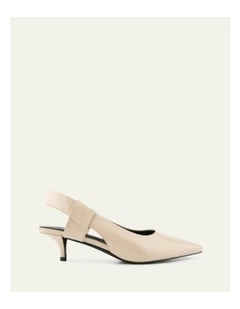 Leather Rosa Low Heels in Sand