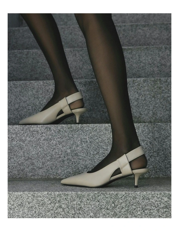 Leather Rosa Low Heels in Sand image 2