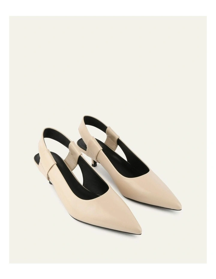 Leather Rosa Low Heels in Sand image 3