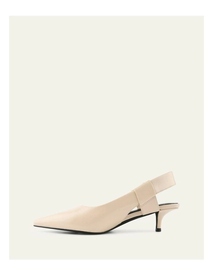 Leather Rosa Low Heels in Sand image 6