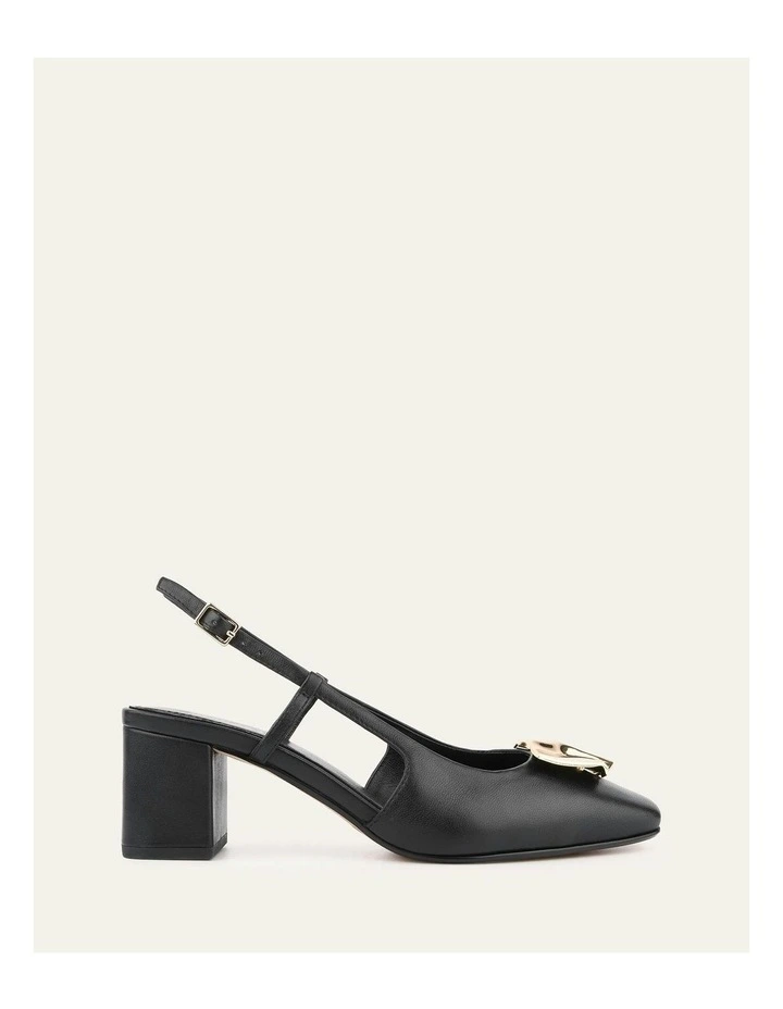Leather Petra Low Heels in Black image 1