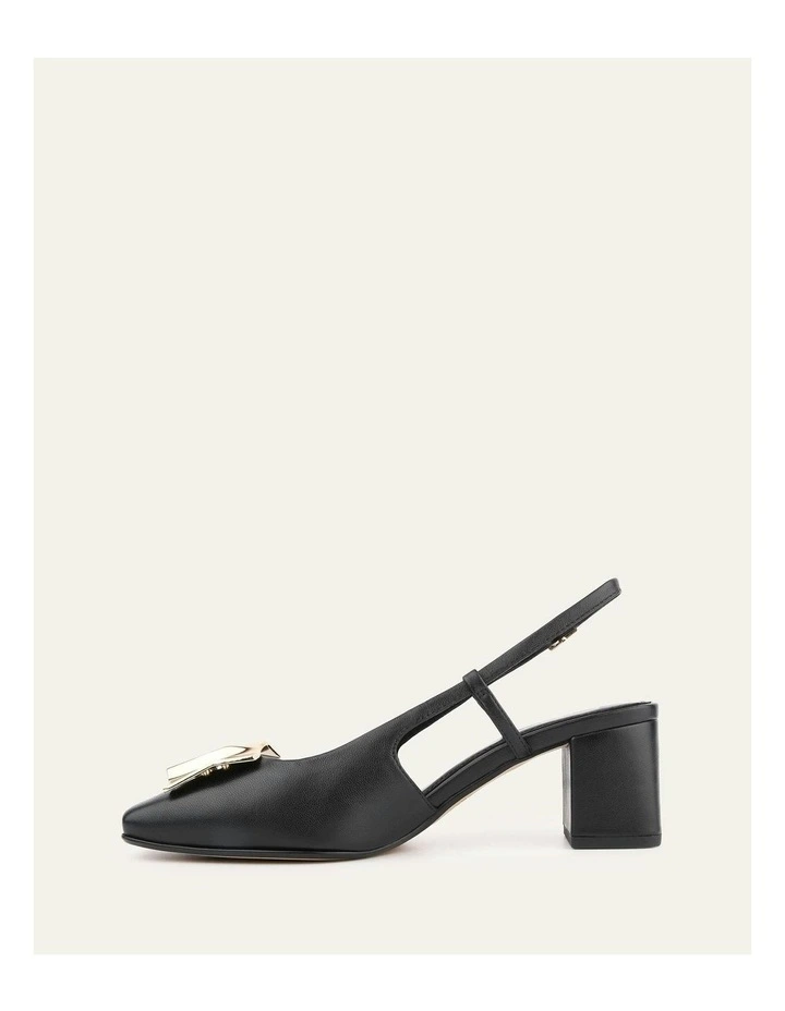 Leather Petra Low Heels in Black image 6