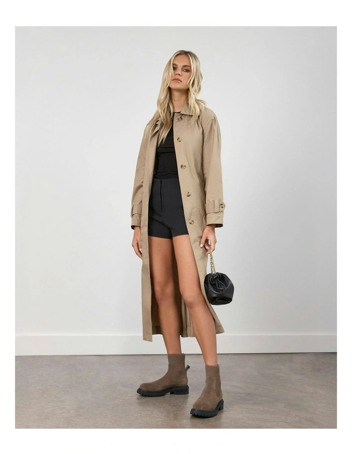 Bertie Flat Ankle Boots in Khaki Suede image 6