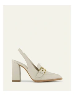 Codie High Leather Heels in Off White