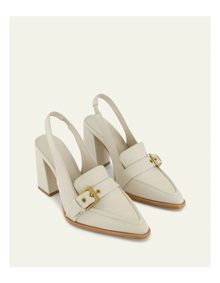 Codie High Leather Heels in Off White image 3
