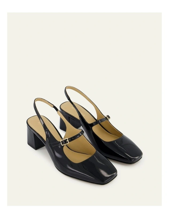 Peggy Low Heels in Black Patent image 3