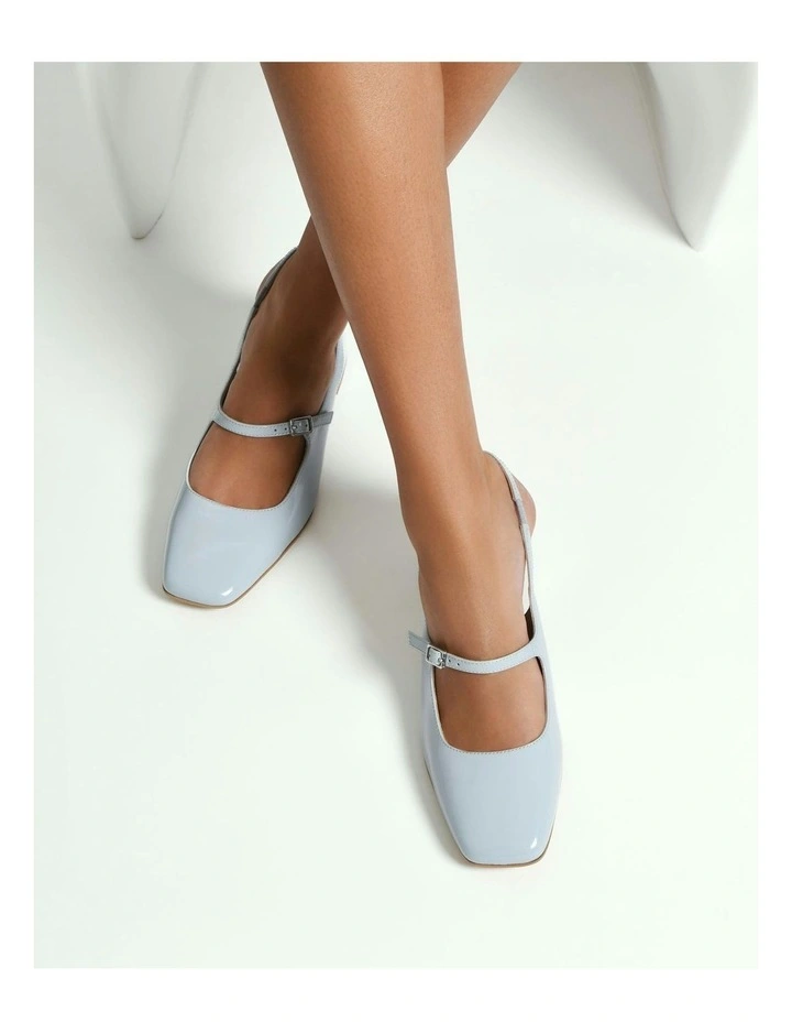 Peggy Low Heels in Mist Blue Patent image 2
