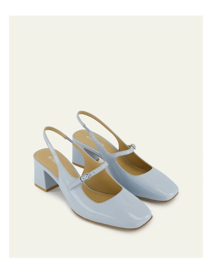 Peggy Low Heels in Mist Blue Patent image 3