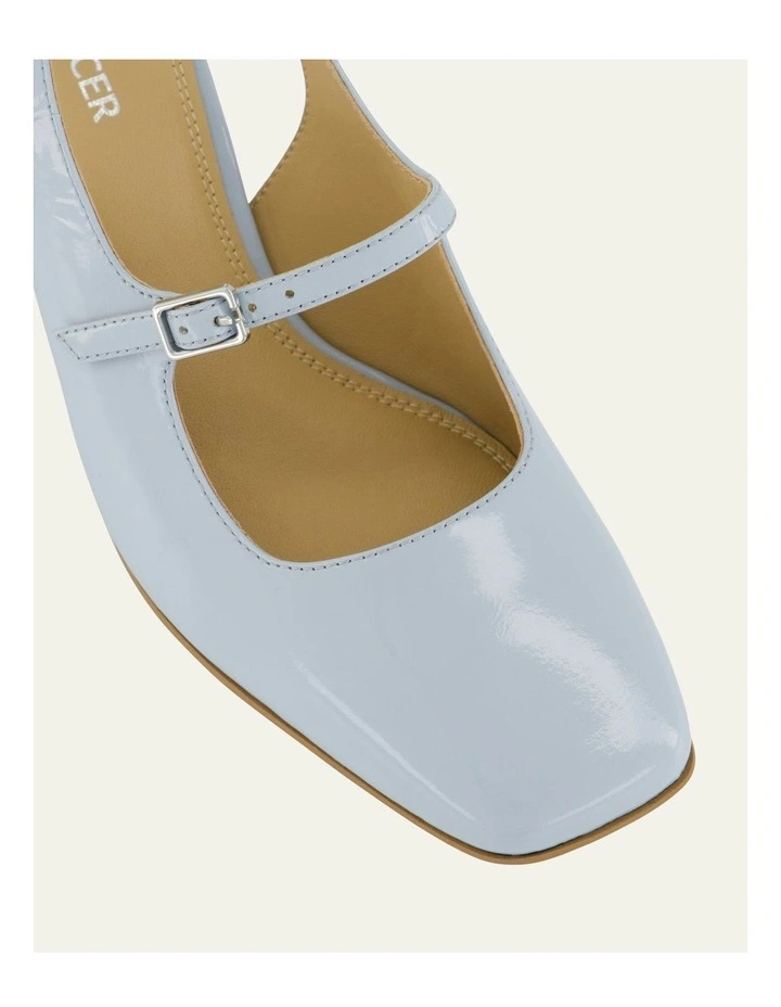 Peggy Low Heels in Mist Blue Patent image 4