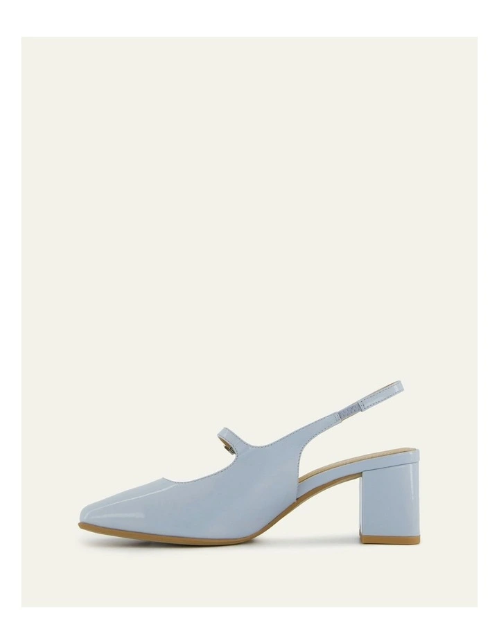 Peggy Low Heels in Mist Blue Patent image 6