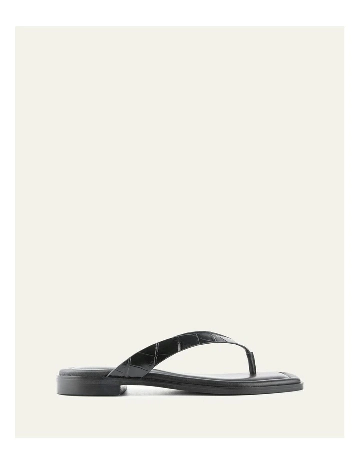 Frenchie Flat Sandals in Black Croc image 1