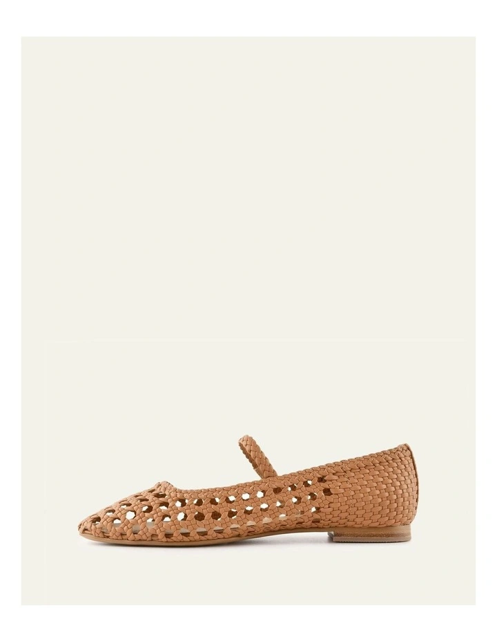 Willis Casual Leather Flats Shoe in Caramel image 6