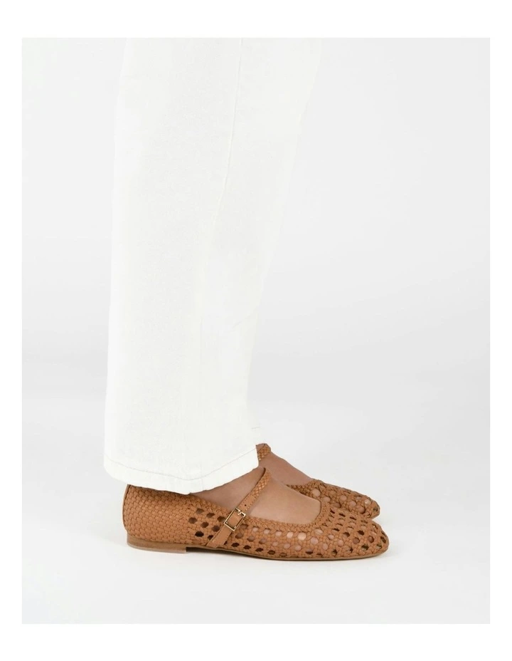 Willis Casual Leather Flats Shoe in Caramel image 7
