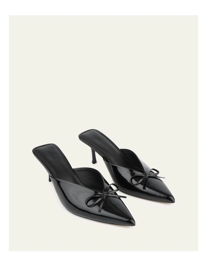 Betsy Mid Heels Crinkle Patent in Black image 3