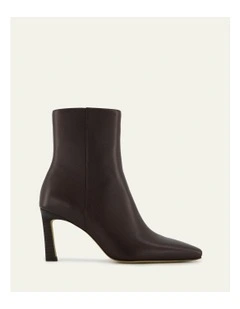 Nessie Mid Ankle Boots Bitter Leather in Choc