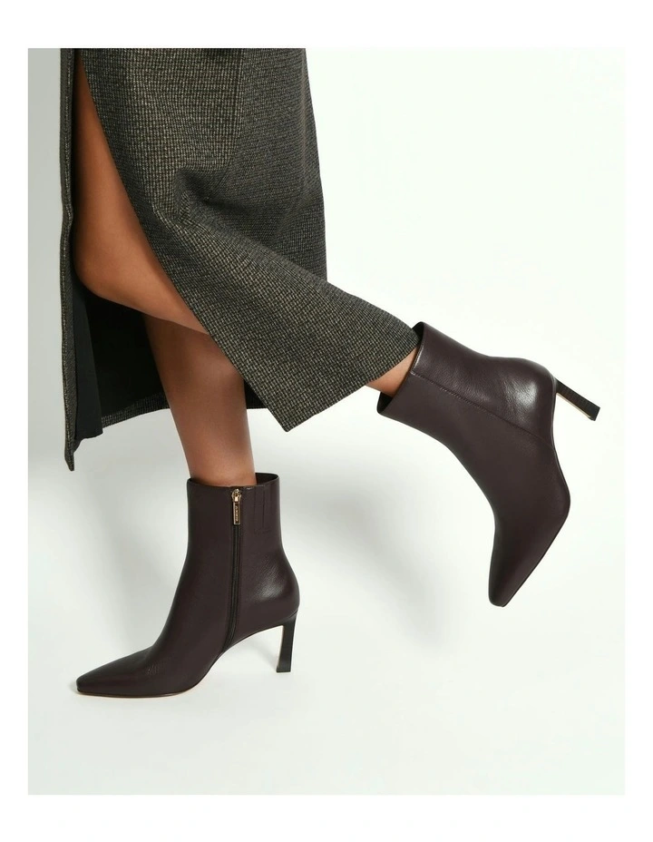 Nessie Mid Ankle Boots Bitter Leather in Choc image 2