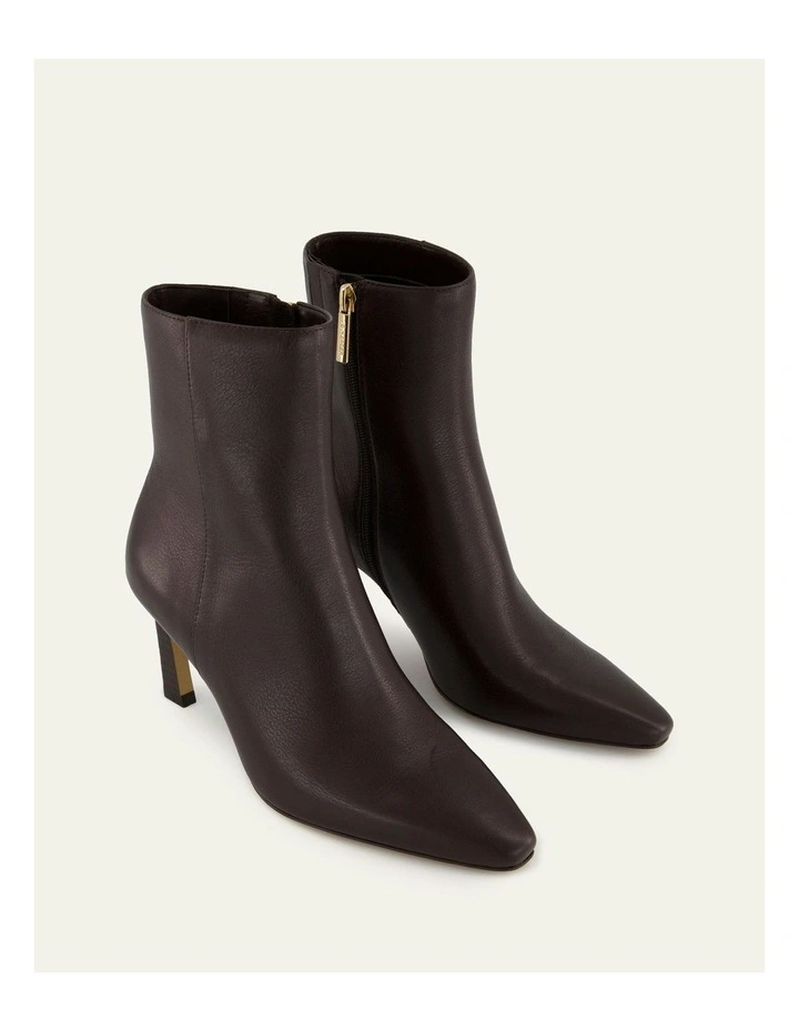 Nessie Mid Ankle Boots Bitter Leather in Choc image 3