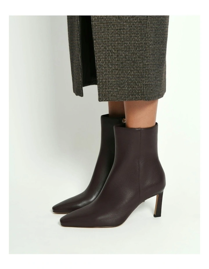 Nessie Mid Ankle Boots Bitter Leather in Choc image 6