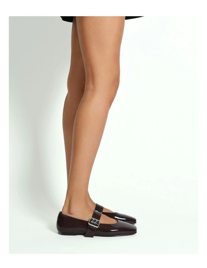 Sarah Casual Flats Merlot Crinkle Patent in Red image 2