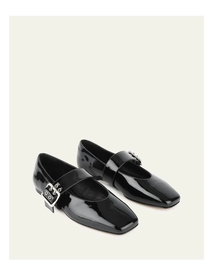 Sarah Casual Flats Crinkle Patent in Black image 3