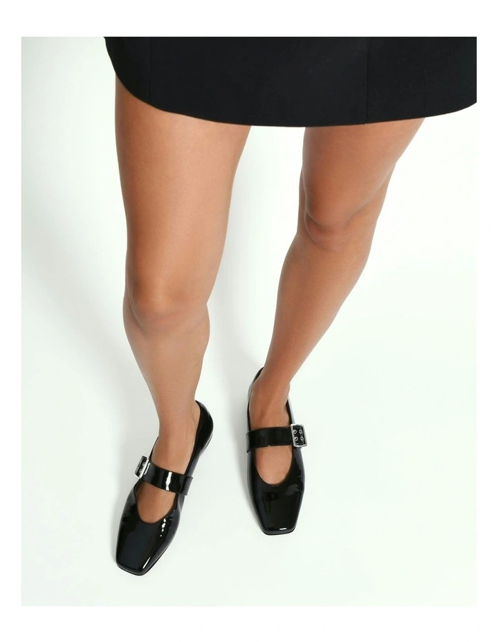 Sarah Casual Flats Crinkle Patent in Black image 7