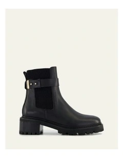 Kiko Flat Ankle Boots Leather in Black