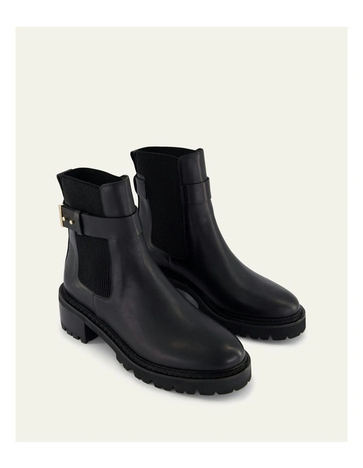 Kiko Flat Ankle Boots Leather in Black image 3