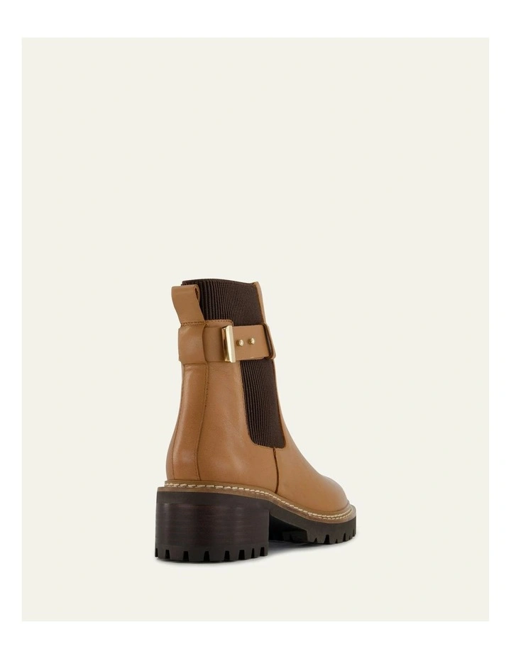 Kiko Flat Ankle Boots True Leather in Tan image 5
