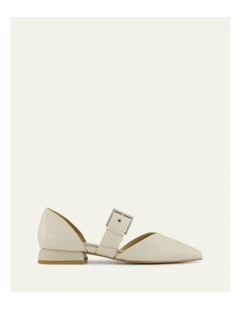 Neela Dress Flats Leather in Off White
