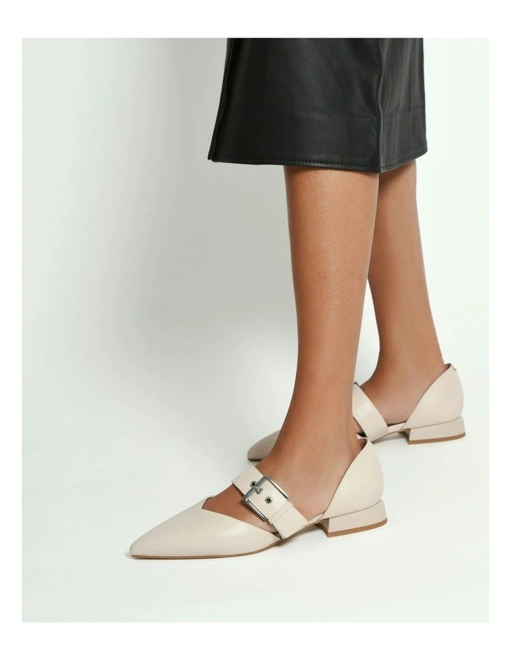 Neela Dress Flats Leather in Off White image 5