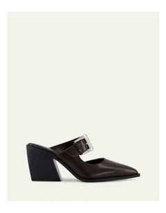 Flossy Mid Heels Merlot Leather in Red