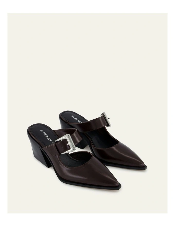 Flossy Mid Heels Merlot Leather in Red image 3