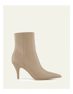 Lottie High Ankle Boots Leather in Taupe