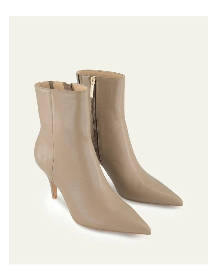 Lottie High Ankle Boots Leather in Taupe image 3