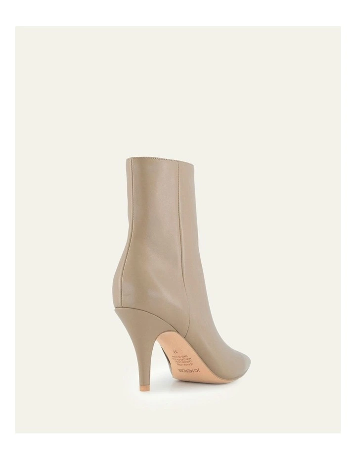Lottie High Ankle Boots Leather in Taupe image 5