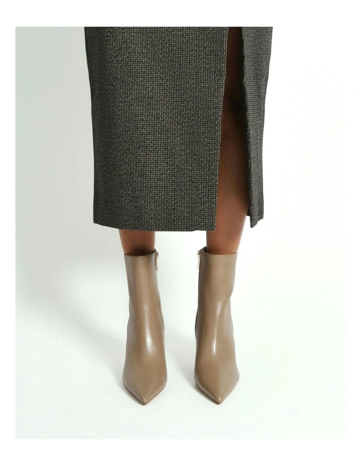 Lottie High Ankle Boots Leather in Taupe image 7