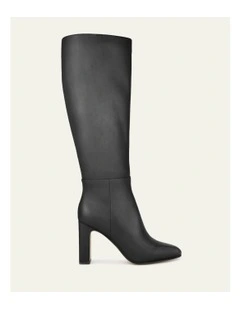 Stormi Knee Boots Leather in Black