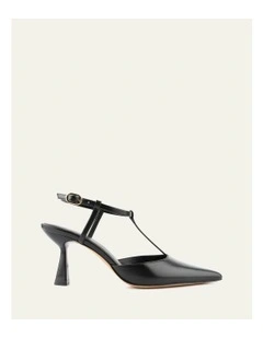 Yula Mid Heels Leather in Black