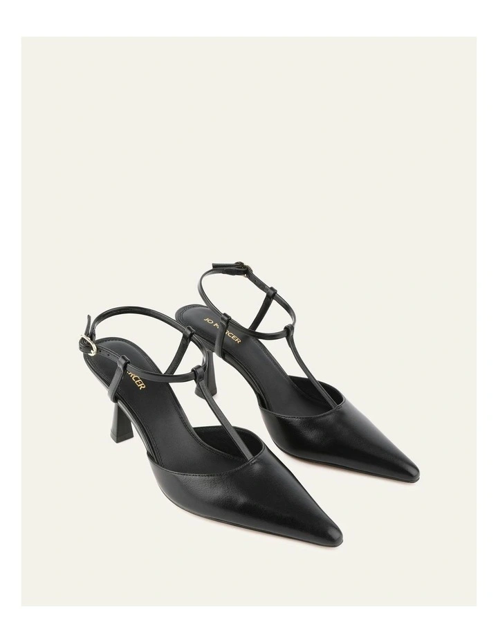 Yula Mid Heels Leather in Black image 3