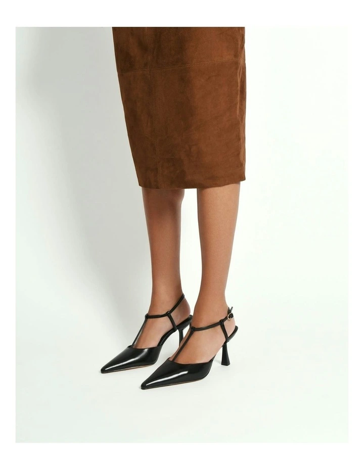Yula Mid Heels Leather in Black image 7