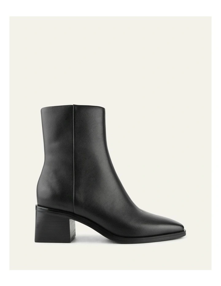 Quade Mid Ankle Boots Leather in Black image 1