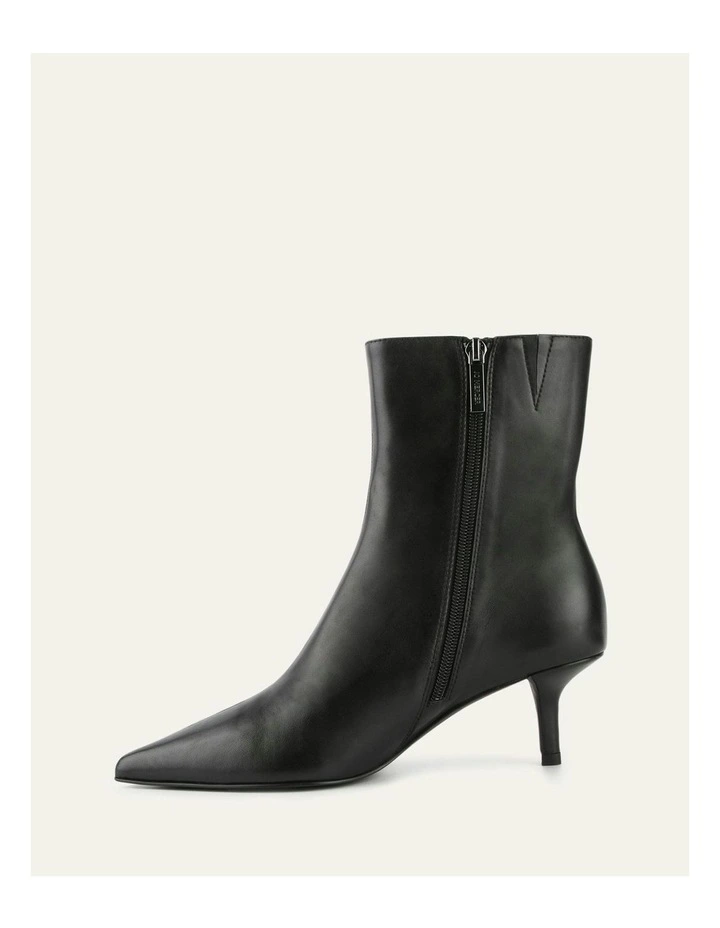 Winnie Mid Ankle Leather Boots in Black image 6
