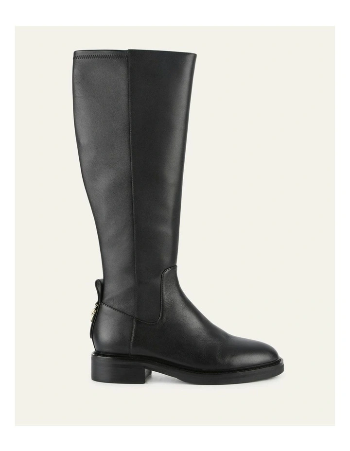 Leather Jaida Knee Boots in Black image 1