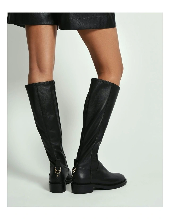 Leather Jaida Knee Boots in Black image 2