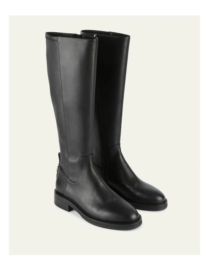 Leather Jaida Knee Boots in Black image 3