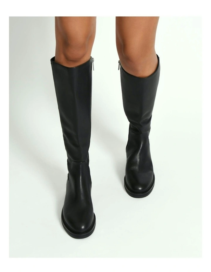 Leather Jaida Knee Boots in Black image 7