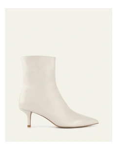 Winnie Mid Ankle Boots in Off White