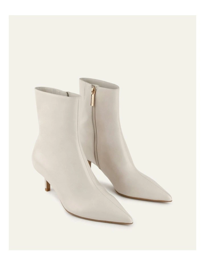 Winnie Mid Ankle Boots in Off White image 3