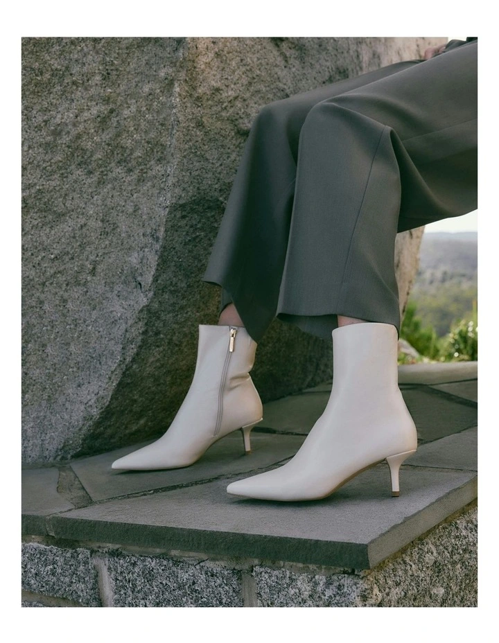 Winnie Mid Ankle Boots in Off White image 7